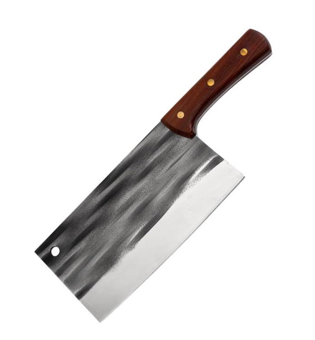 MANNAIA DA MACELLAIO COLTELLO CARNE CUCINA ACCIAIO MANICO LEGNO 23,5CM